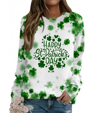 Women’s Shamrock Crew Neck Long Sleeve Shirt Casual Tunic Pullover Clover St Patricks Day Loose Sweatshirt Clover Letter $14....