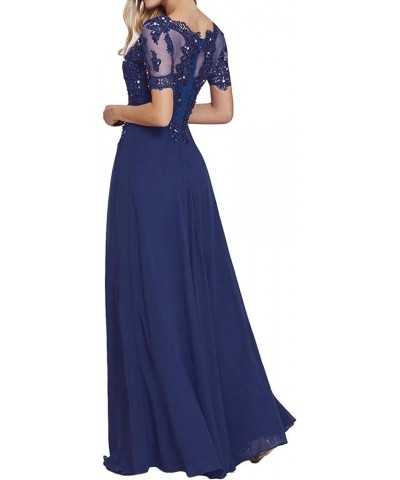 Mother of The Bride Dresses Long Evening Formal Dress Lace Applique Beaded Maxi Short Sleeve for Women Regency $43.68 Dresses