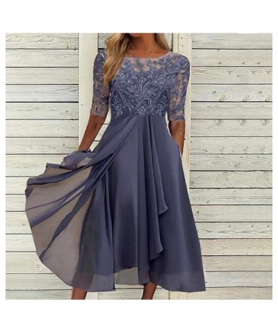 Wedding Guests Dresses for Women Elegant Lace Chiffon V Neck Flowy Dress Plus Size Formal Evening Party Prom Gown 02 Purple $...