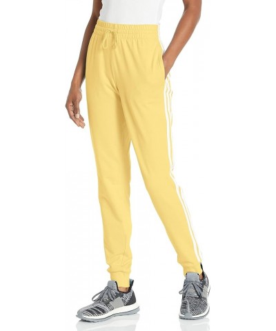 Women's Essentials Single Jersey 3-Stripes Pants Almost Yellow/White $17.40 Pants