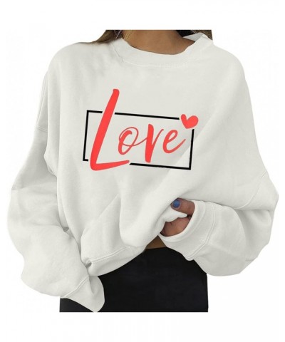 Hoodies for Teen Girls 14-16 Aesthetic Fashion Women's Warm Sweatshirt Casual Long Sleeve O Neck Soft Love Z007-white $10.25 ...