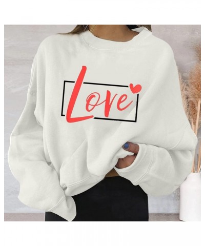 Hoodies for Teen Girls 14-16 Aesthetic Fashion Women's Warm Sweatshirt Casual Long Sleeve O Neck Soft Love Z007-white $10.25 ...