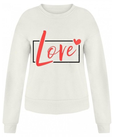 Hoodies for Teen Girls 14-16 Aesthetic Fashion Women's Warm Sweatshirt Casual Long Sleeve O Neck Soft Love Z007-white $10.25 ...