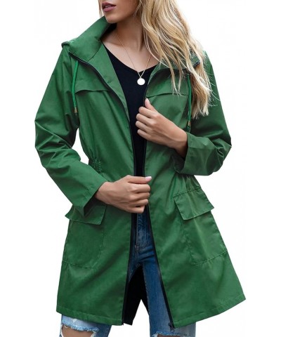 Raincoat for Womens Rain Jackets Waterproof Lightweight Windbreaker Jacket Packable Rain Coats with Hood Green $12.39 Jackets