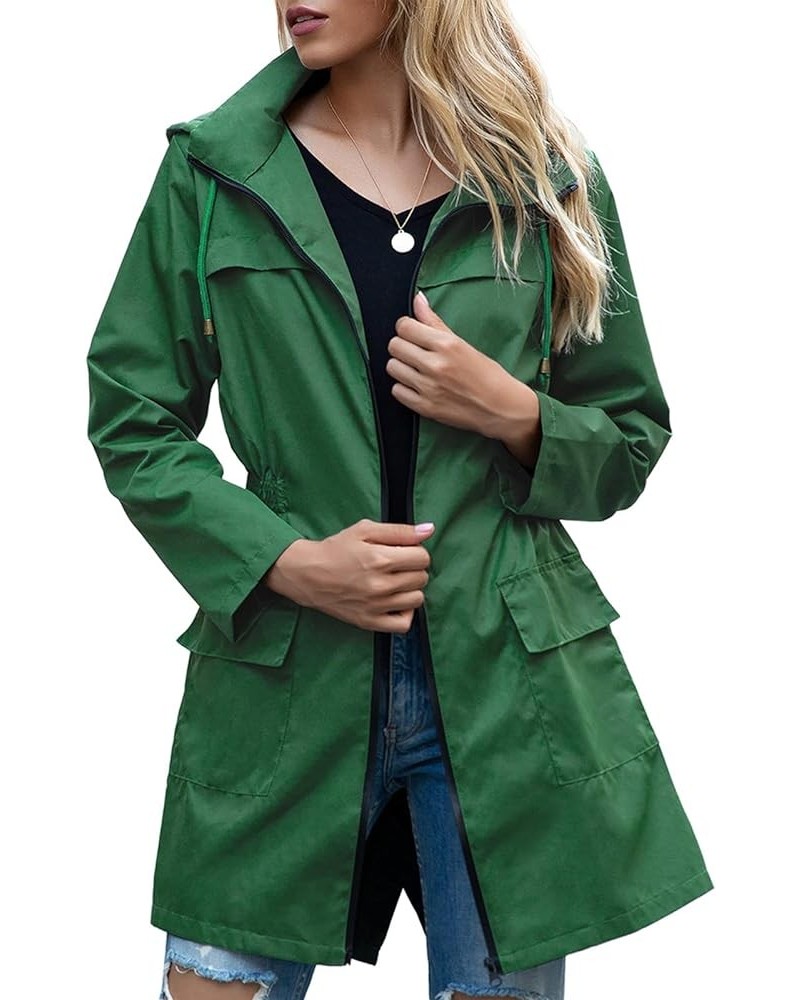 Raincoat for Womens Rain Jackets Waterproof Lightweight Windbreaker Jacket Packable Rain Coats with Hood Green $12.39 Jackets