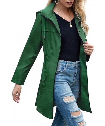 Raincoat for Womens Rain Jackets Waterproof Lightweight Windbreaker Jacket Packable Rain Coats with Hood Green $12.39 Jackets