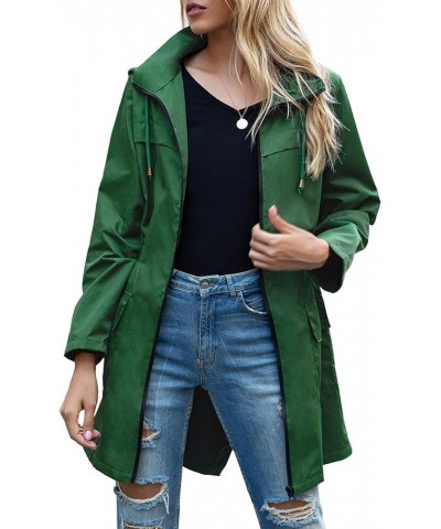 Raincoat for Womens Rain Jackets Waterproof Lightweight Windbreaker Jacket Packable Rain Coats with Hood Green $12.39 Jackets