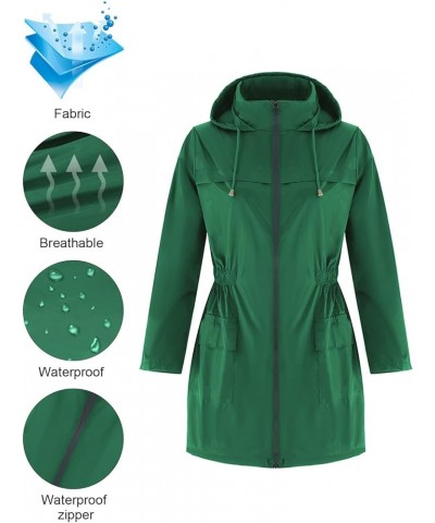 Raincoat for Womens Rain Jackets Waterproof Lightweight Windbreaker Jacket Packable Rain Coats with Hood Green $12.39 Jackets