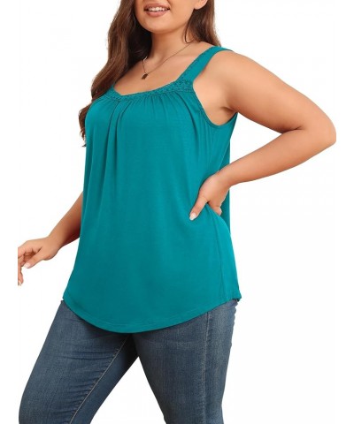 Plus Size Tank Tops for Women - Summer Womens Tops Plus Size, Lace Detail, Loose Fit, Sleeveless Women's Tanks Light Green $1...