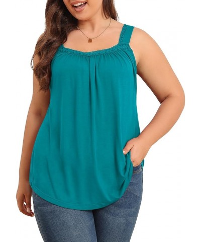 Plus Size Tank Tops for Women - Summer Womens Tops Plus Size, Lace Detail, Loose Fit, Sleeveless Women's Tanks Light Green $1...