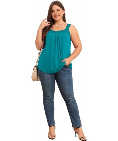 Plus Size Tank Tops for Women - Summer Womens Tops Plus Size, Lace Detail, Loose Fit, Sleeveless Women's Tanks Light Green $1...