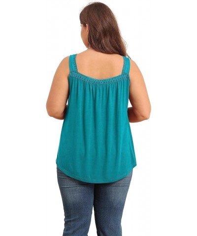 Plus Size Tank Tops for Women - Summer Womens Tops Plus Size, Lace Detail, Loose Fit, Sleeveless Women's Tanks Light Green $1...