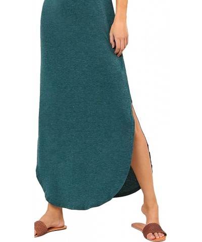 Women's Strappy Split Summer Casual Tie Dye Long Maxi Dress Green-1 $16.95 Dresses