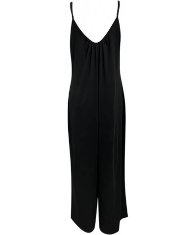 Women's Plus Size Jumpsuit Suspenders Jumpsuit With Pockets Ribbed Backless Solid Color Jumpsuit Boho, S-2XL 5-black $12.29 J...