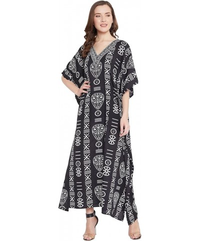 Gypsie Blu Long Caftan for Women Plus Size Beach Cover Up Casual Kaftan Maxi Gown Dress Loungewear House Dresses for Summer B...