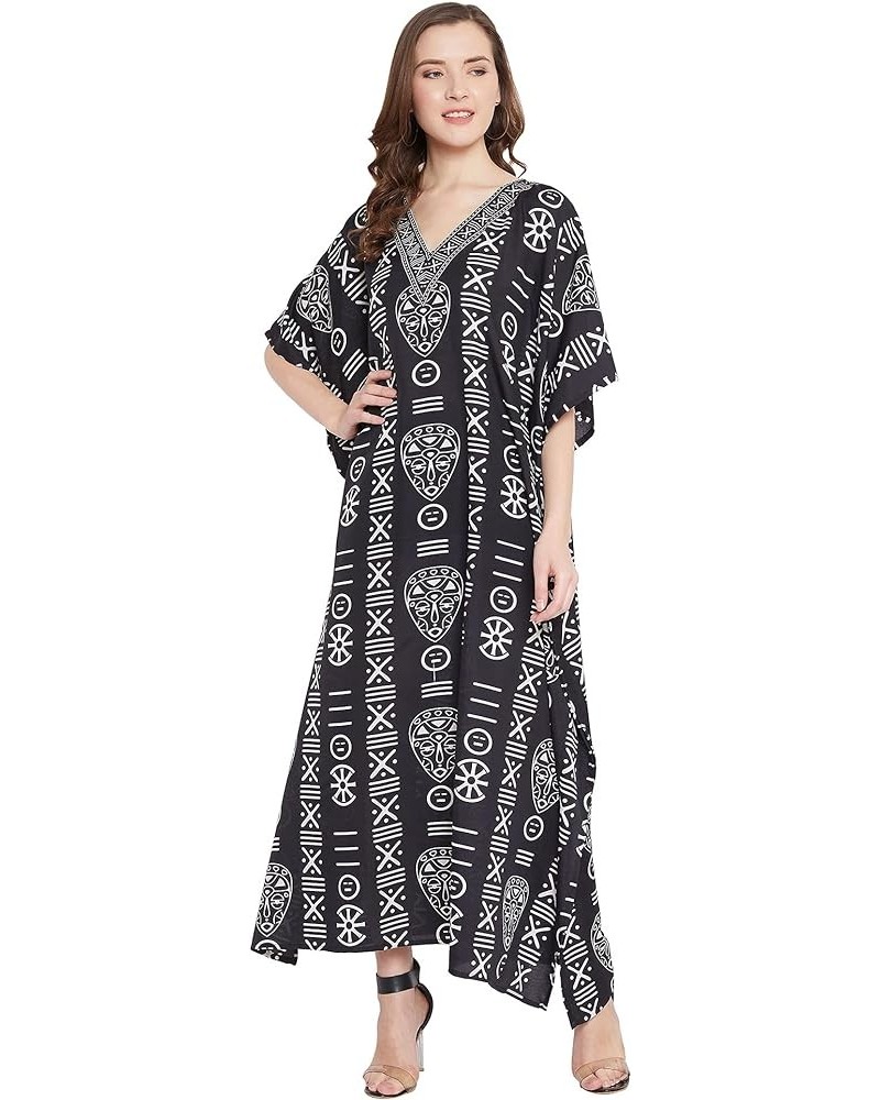 Gypsie Blu Long Caftan for Women Plus Size Beach Cover Up Casual Kaftan Maxi Gown Dress Loungewear House Dresses for Summer B...