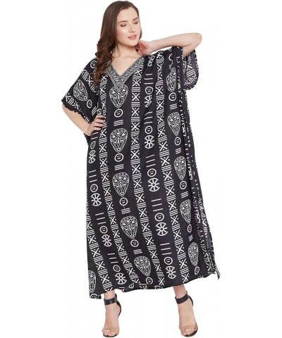 Gypsie Blu Long Caftan for Women Plus Size Beach Cover Up Casual Kaftan Maxi Gown Dress Loungewear House Dresses for Summer B...