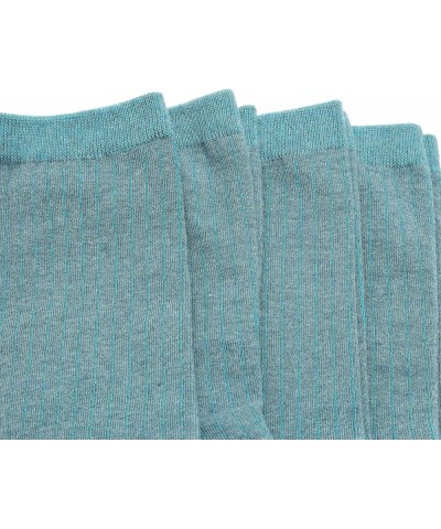 Women's 4 Pairs Solid Color Lightweight Ribbed knitted Soft Cotton Casual Crew Socks Green $9.71 Activewear