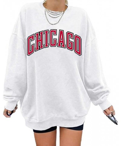 Women's Oversized Sweatshirt Los Angeles California Crewneck Long Sleeve Casual Loose Pullover Tops 9 White $9.87 Hoodies & S...