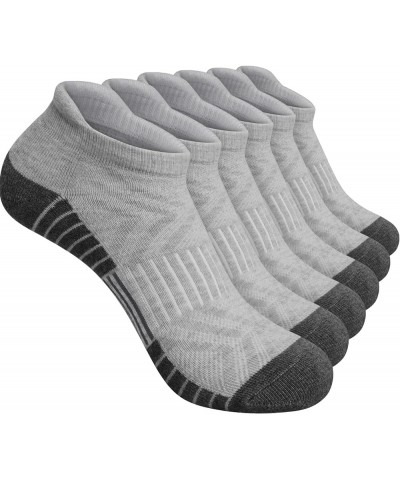 Ankle Athletic Running Socks Low Cut Sports Socks Breathable Cushioned Tab Socks for Men Women 6 Pairs S6-stripe Grey $12.97 ...