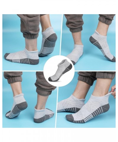 Ankle Athletic Running Socks Low Cut Sports Socks Breathable Cushioned Tab Socks for Men Women 6 Pairs S6-stripe Grey $12.97 ...