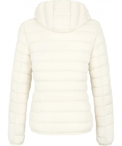 Women's Hooded Packable Ultra Light Weight Short Down Jacket Beige $33.36 Jackets