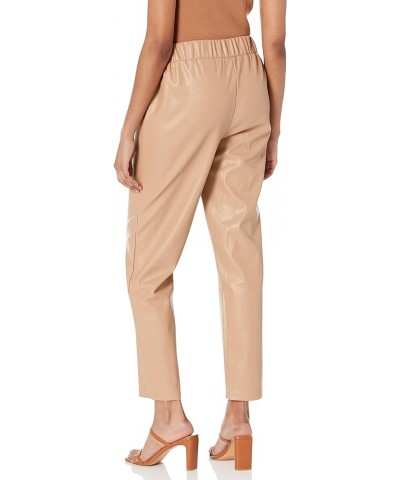 Women's Standard Vegan Leather Pull-on Jogger Camel $33.75 Pants