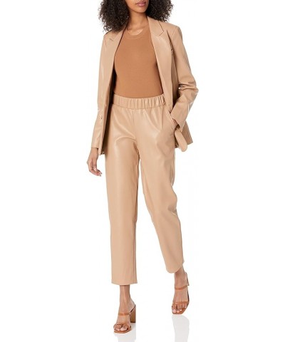 Women's Standard Vegan Leather Pull-on Jogger Camel $33.75 Pants