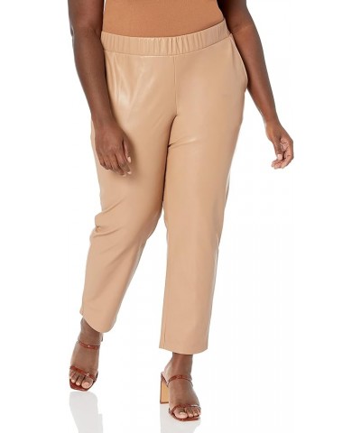 Women's Standard Vegan Leather Pull-on Jogger Camel $33.75 Pants