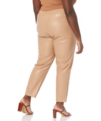 Women's Standard Vegan Leather Pull-on Jogger Camel $33.75 Pants