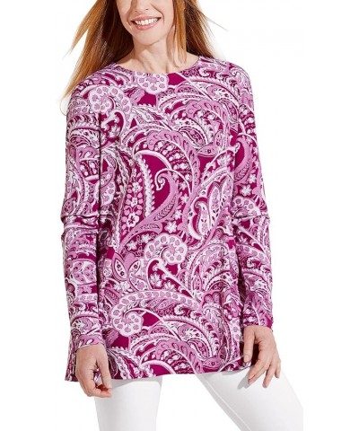 UPF 50+ Women's Daybreak Swing Top - Sun Protective Warm Angelica Summertime Paisley $14.93 Tops