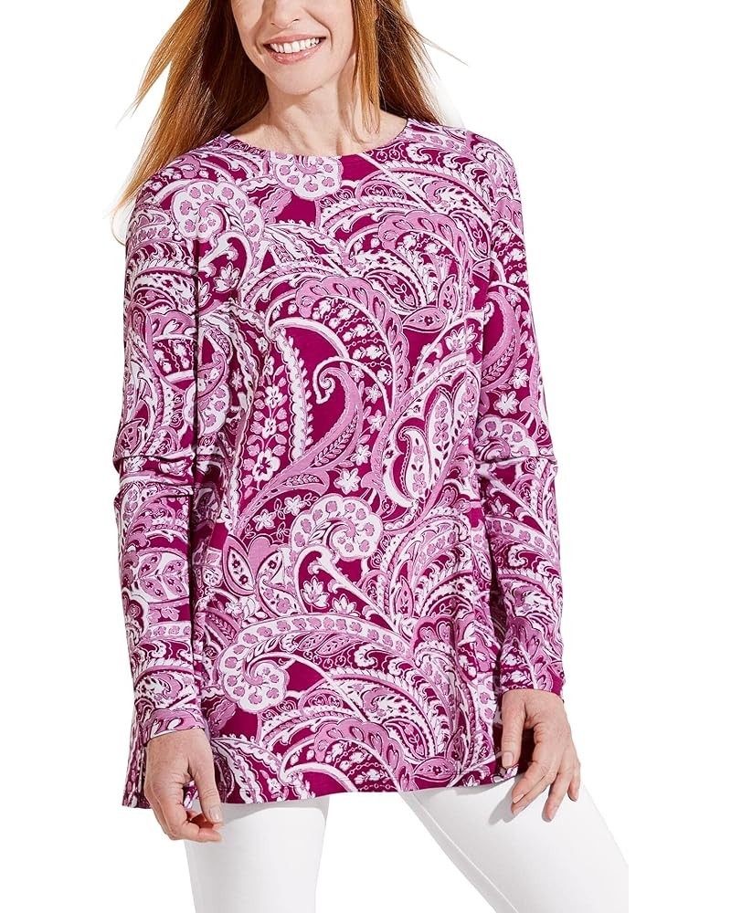 UPF 50+ Women's Daybreak Swing Top - Sun Protective Warm Angelica Summertime Paisley $14.93 Tops