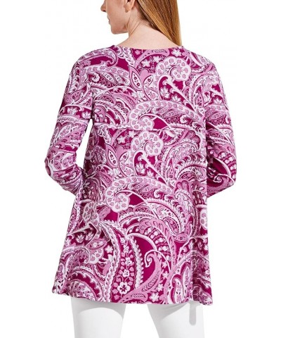 UPF 50+ Women's Daybreak Swing Top - Sun Protective Warm Angelica Summertime Paisley $14.93 Tops