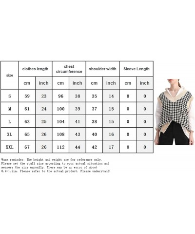 Plaid Vest for Women Fashion Casual Sleeveless V Neck Knit Top Sweater Vest(A) Size-L Baby Blue $14.47 Sweaters