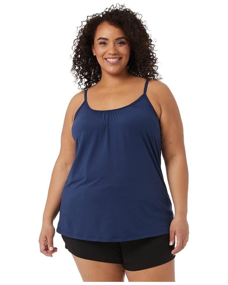 Women's Cool Flowy Bra Cami | with Built-in Cups | Relaxed Fit | Adjustable Spaghetti Strap Inky Indigo $11.19 Tanks