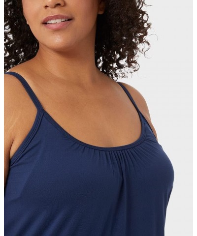 Women's Cool Flowy Bra Cami | with Built-in Cups | Relaxed Fit | Adjustable Spaghetti Strap Inky Indigo $11.19 Tanks