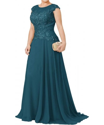 Mother of The Bride Dresses Long Evening Formal Dress Lace Applique Beaded Wedding Guest for Women Teal $36.40 Dresses