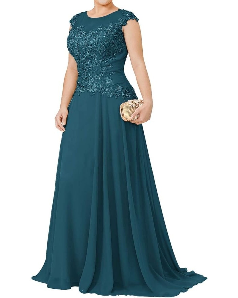 Mother of The Bride Dresses Long Evening Formal Dress Lace Applique Beaded Wedding Guest for Women Teal $36.40 Dresses