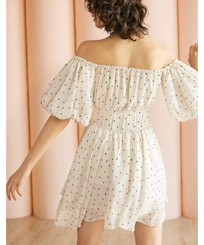 Women Y2K Puff Sleeve Mini Dress Low Cut A-line Short Dress Square Neck Backless Princess Dress Party Clubwear T-polka Dot $1...