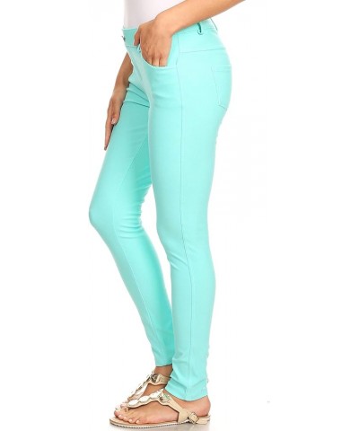 Women's Five Pocket Jean Leggings Turquoise $15.25 Leggings