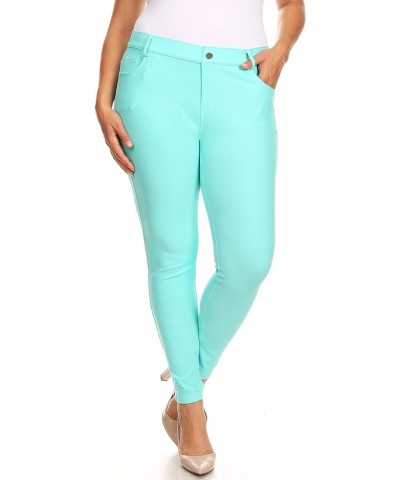 Women's Five Pocket Jean Leggings Turquoise $15.25 Leggings