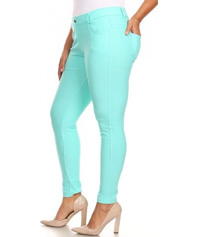 Women's Five Pocket Jean Leggings Turquoise $15.25 Leggings