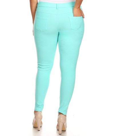 Women's Five Pocket Jean Leggings Turquoise $15.25 Leggings