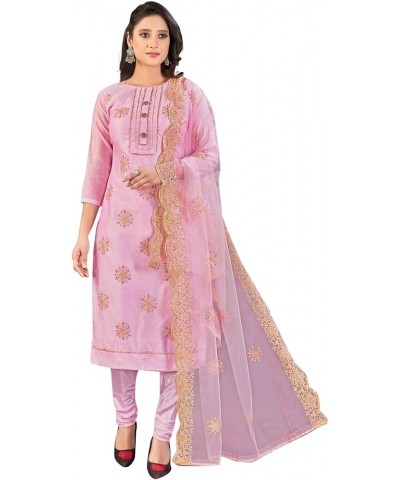 Salwar Kameez Suit for Women Indian Party Wear Plus Size Salwar Suit Dress With Dupatta Pink & Gold-1 $39.95 Suits