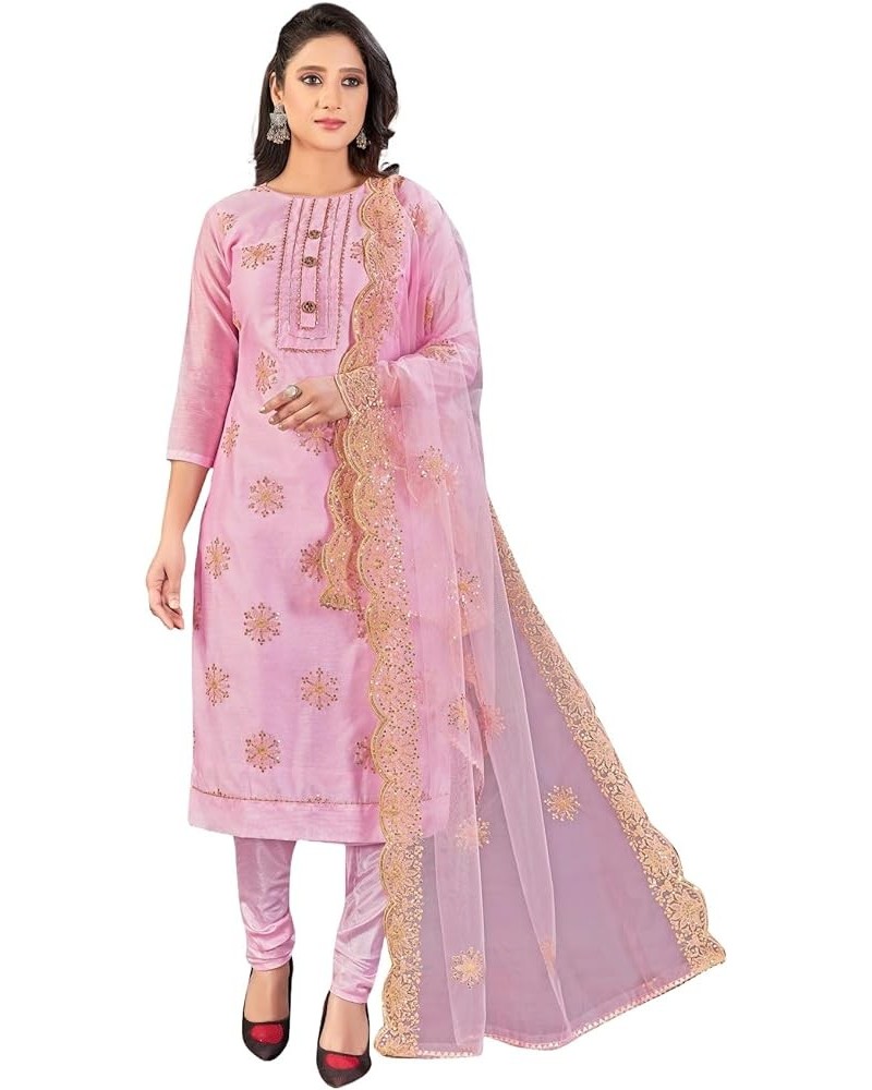 Salwar Kameez Suit for Women Indian Party Wear Plus Size Salwar Suit Dress With Dupatta Pink & Gold-1 $39.95 Suits