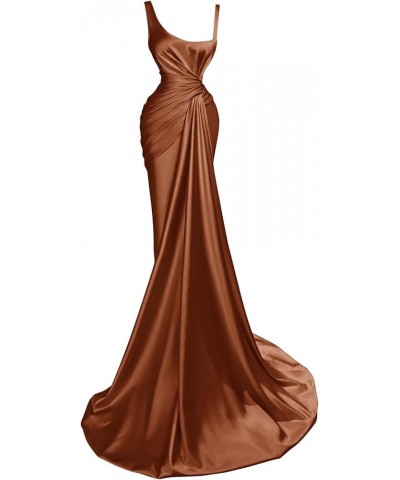 Spaghetti Strap Prom Dresses for Women Mermaid Train Formal Evening Gowns Rust $39.12 Dresses