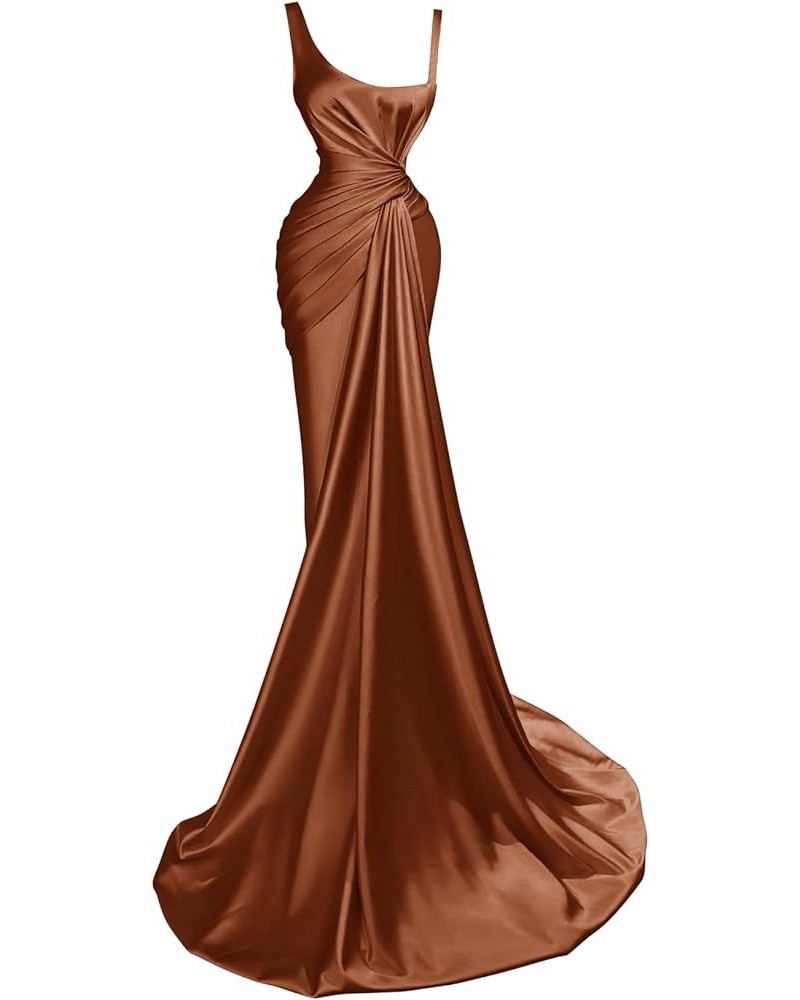 Spaghetti Strap Prom Dresses for Women Mermaid Train Formal Evening Gowns Rust $39.12 Dresses