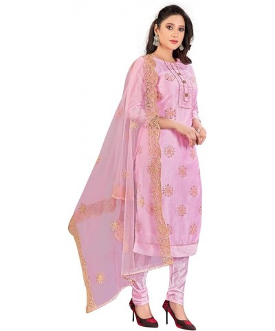 Salwar Kameez Suit for Women Indian Party Wear Plus Size Salwar Suit Dress With Dupatta Pink & Gold-1 $39.95 Suits