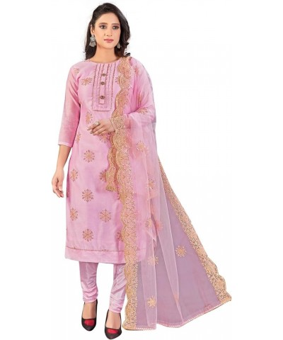 Salwar Kameez Suit for Women Indian Party Wear Plus Size Salwar Suit Dress With Dupatta Pink & Gold-1 $39.95 Suits