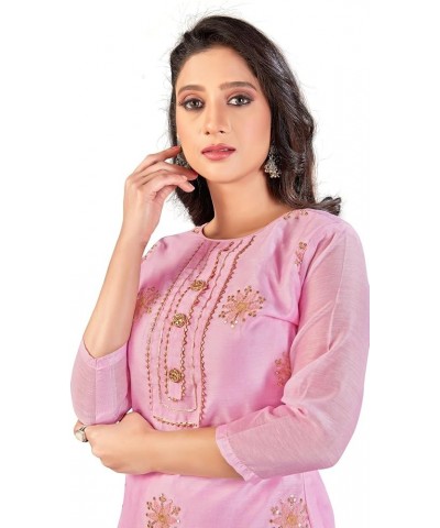 Salwar Kameez Suit for Women Indian Party Wear Plus Size Salwar Suit Dress With Dupatta Pink & Gold-1 $39.95 Suits